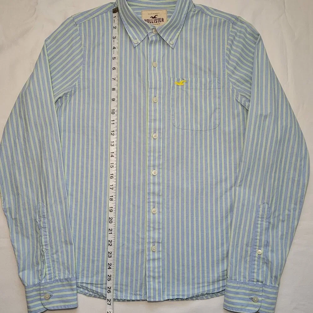 Hollister Mens Long Sleeve Striped Button Down Oxford Shirt Large Y2K Coastal - Picture 6 of 9